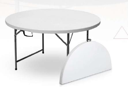 TABLE PLIABLE RONDE 4PLACES 120*73cm HP-122YZ