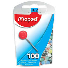 EPINGLE DE SIGNALISATION MAPED COULEUR 5MM BLISTER 100 MAPED