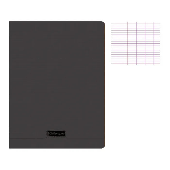 CAHIER 17*22 96P 90G POLYPRO CALLIGRAPHE NOIR 18930