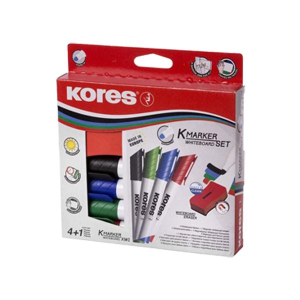 POCHETTE DE 4 MARKER WB+ BROSSE KORES/CH