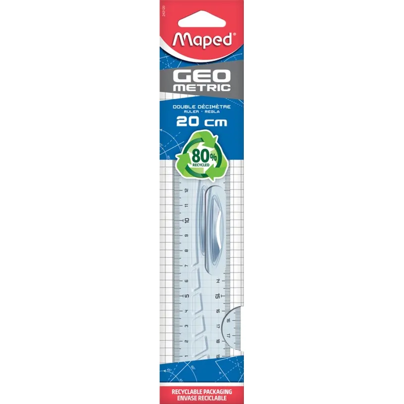 REGLE DOUBLE DECIMETRE CRISTAL MAPED A0354252