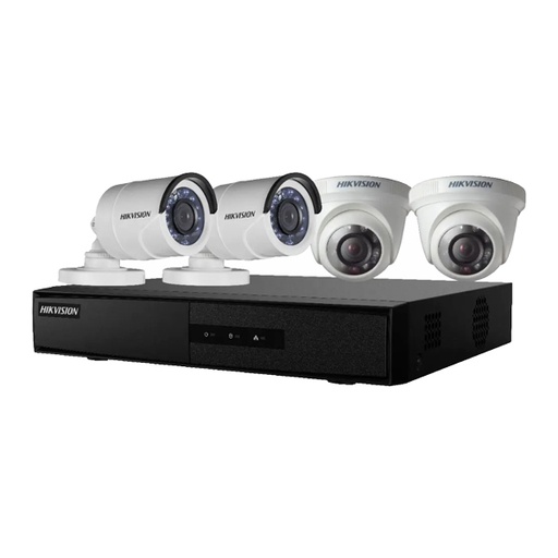 [STO:KIT -05910] KIT CAMERA 4-ch eDVR ColorVu HiKVision DS-J142I/E04HGHI-B+2+2CAM