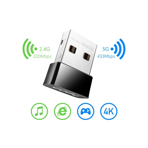 [STO:CAPT-02010] CAPTEUR WIFI CUDY AC650 MINI USB WU650