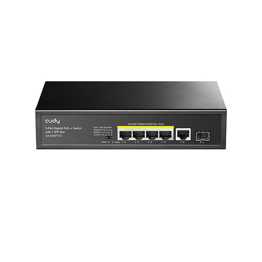 [STO:SWIT-09411] SWITCH CUDY POE+ 5 PORT GIGABITE WITH 1 SFP PORT 120W GS1005PTS1