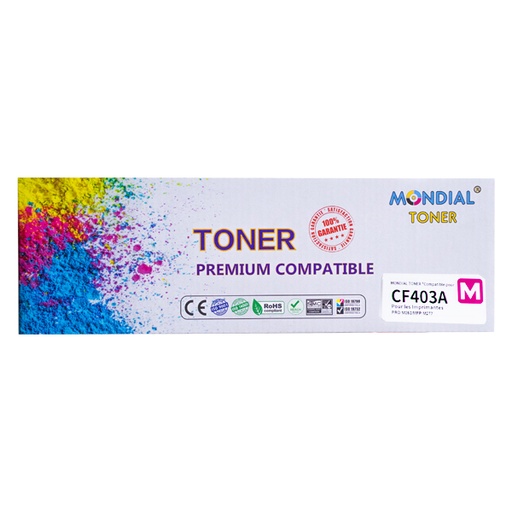 [STO:TONE-10503] TONER MONDIALTONER HP CF403A OU CANON 045 MAGENTA