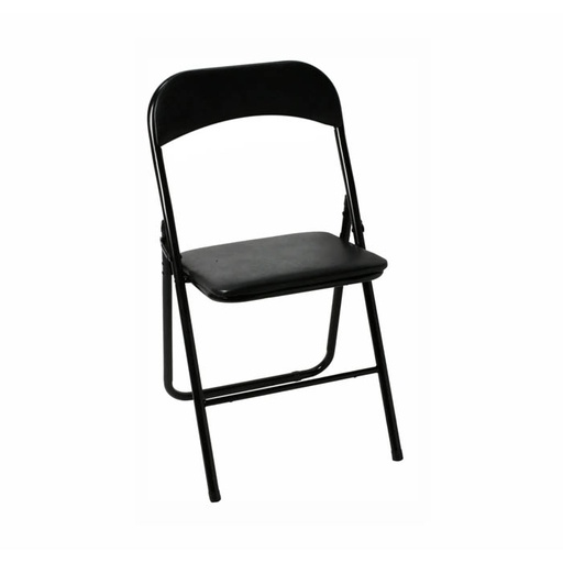 [STO:CHAI-02610] CHAISE PLIABLE TUBE NOIR REVETEMENT ROUGE OU NOIR 39*83CM /QG