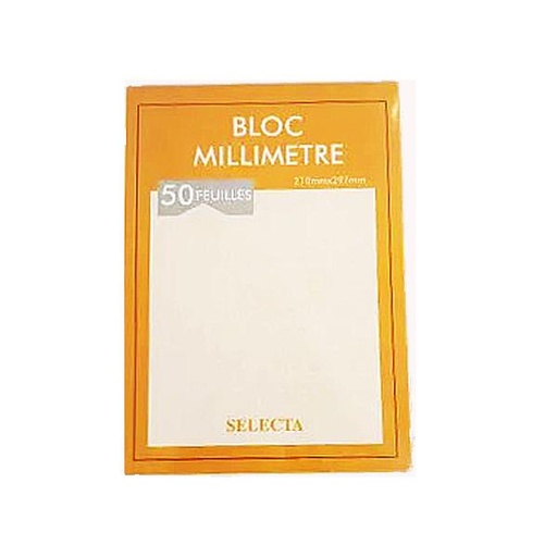 [STO:BLOC-00773] BLOC PAPIER MILLIMETRE SELECTA A4 90G 50FEUILLES