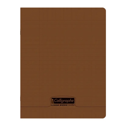 [STO:CAHI-01558] CAHIER 17*22 192P 90G POLYPRO CALLIGRAPHE MARRON