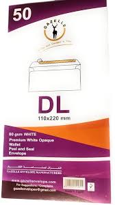 [STO:ENVE-04274] ENVELOPPE BLANCHE GAZELLE 11*22 SANS FENÊTRE PAQUET DE 50