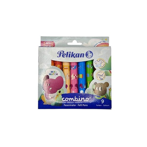 [STO:POCH-07482] POCHETTE DE 9 GROS FEUTRES COMBINO 814553 PELIKAN