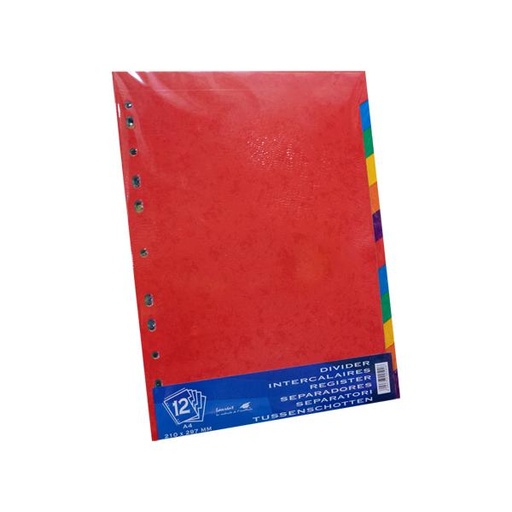 [STO:INTE-05444] INTERCALAIRE A4 PLASTIQUE 12 POSITIONS INDEX