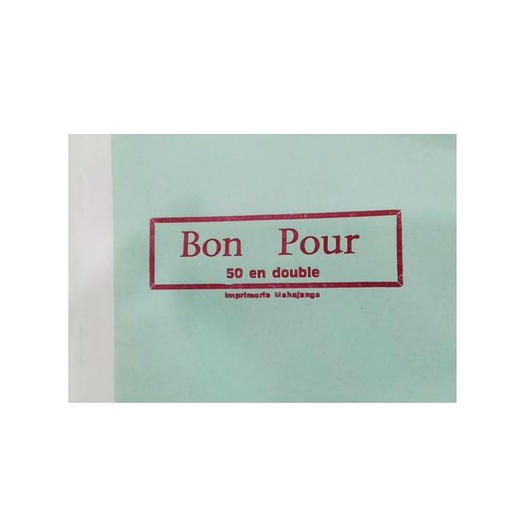 [STO:CARN-02036] CARNET BON POUR LOCAL IM /KMB