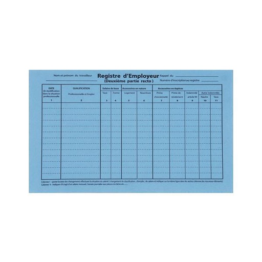 [STO:REGI-08197] REGISTRE EMPLOYEUR 2E PARTIE RR