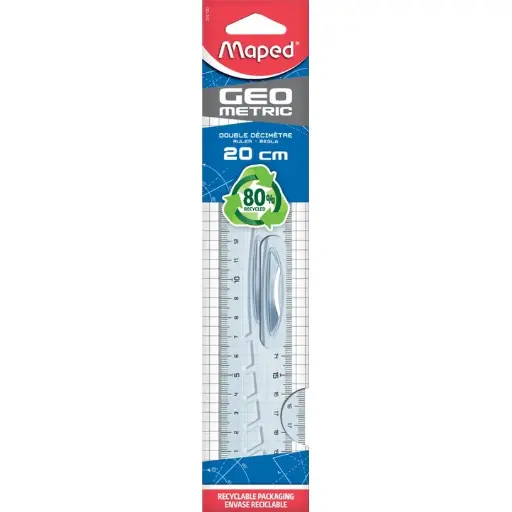 [STO:REGL-08211] REGLE DOUBLE DECIMETRE CRISTAL MAPED A0354252